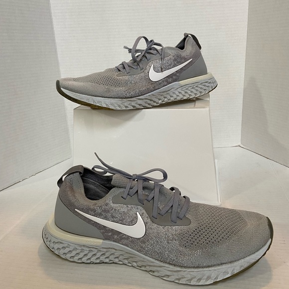 Nike Epic React Flyknit Wolf Gray Mens Running Shoes Sneakers Size 13 Athletic - Picture 1 of 10